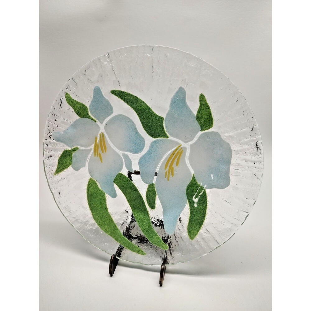 Vintage Fused Glass Sydenstricker Luncheon Salad Plate Cape Cod Art 8.5" across